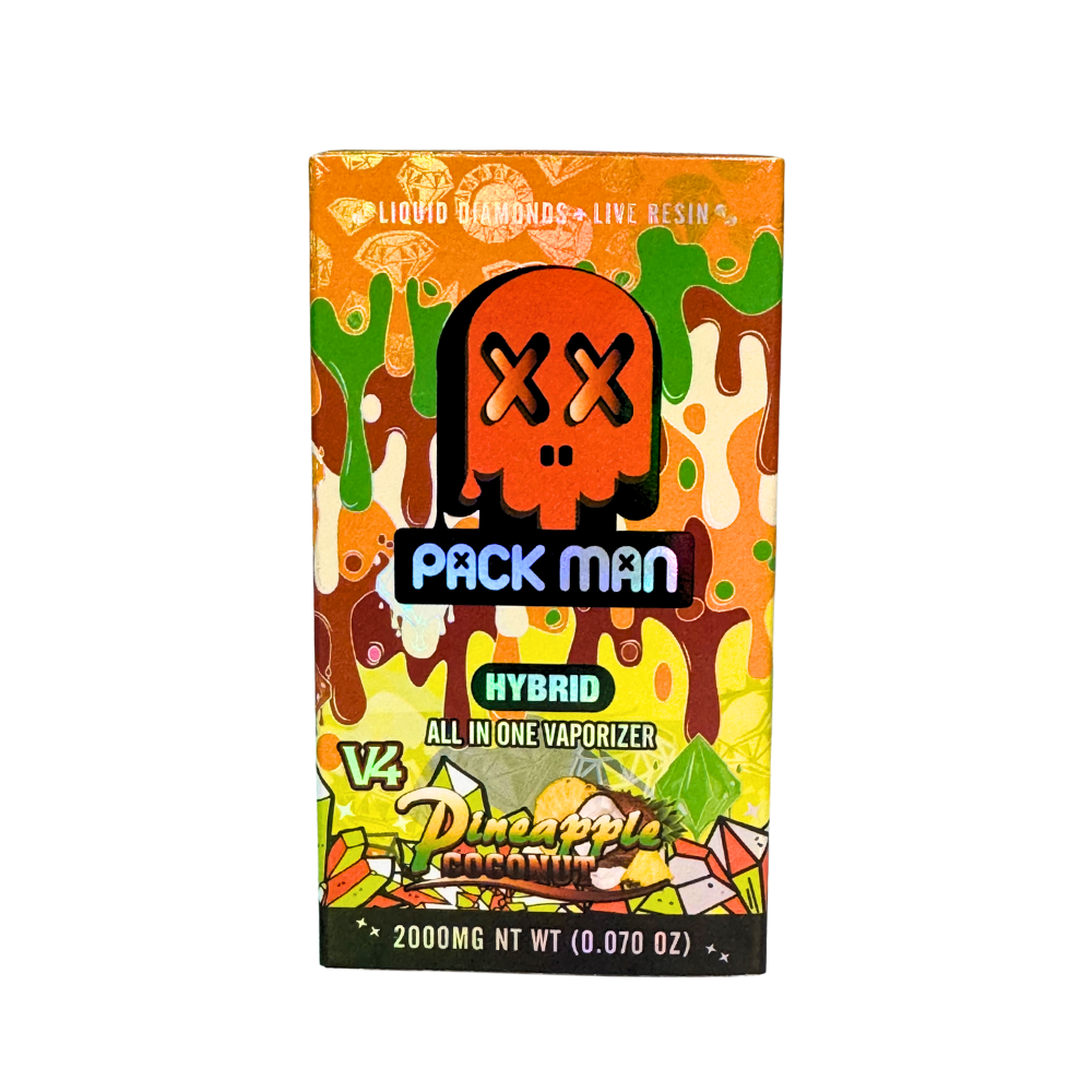 Pack Man Pineapple Coconut 2g Disposable THCa Vape - Hybrid